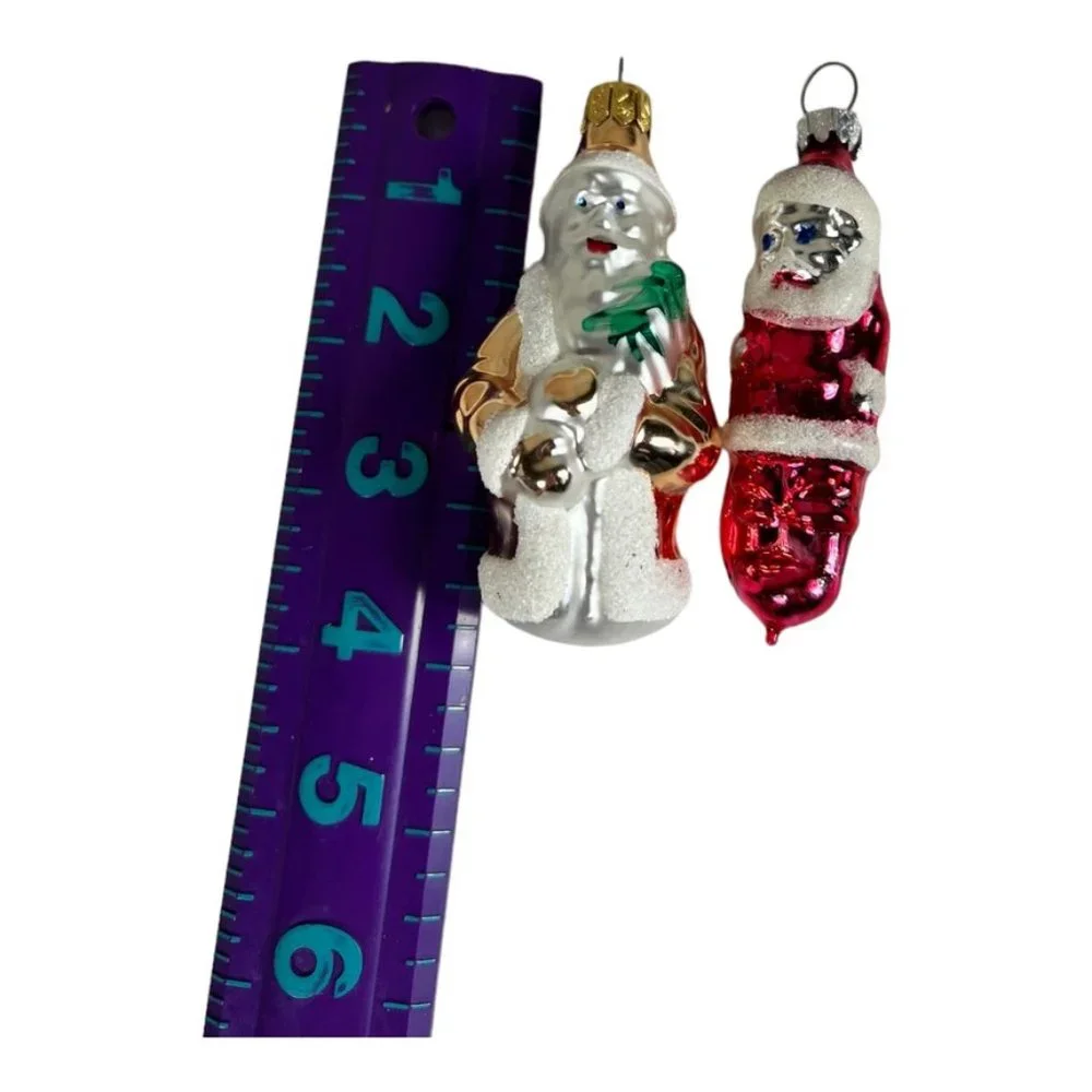 Vintage Blown‎ Glass Santas
